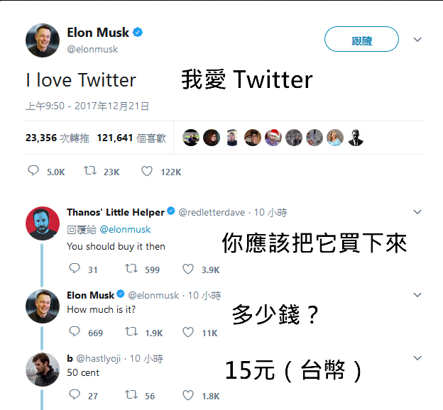 圖片截圖來源：馬斯克 Twitter。