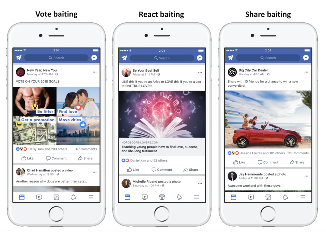 「觸及率誘餌」類型說明。圖片來源:Facebook NewsRoom。