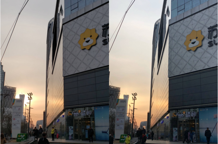 左:S9+,右:iPhone X
