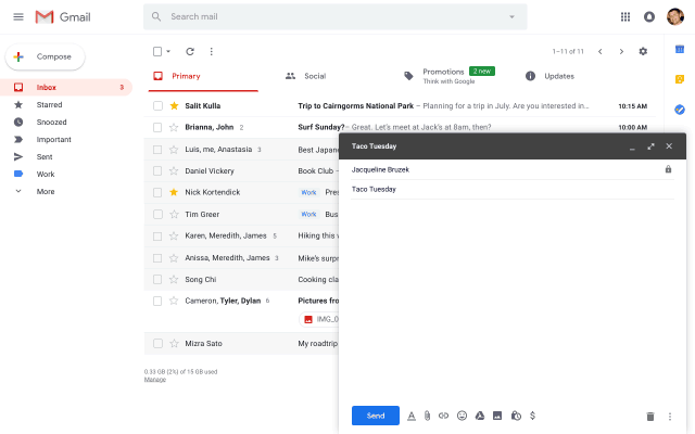 Google Gmail 自動化完成。GIF 來源:Google 台灣官方部落格。