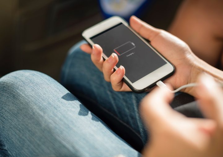 a charging iphone