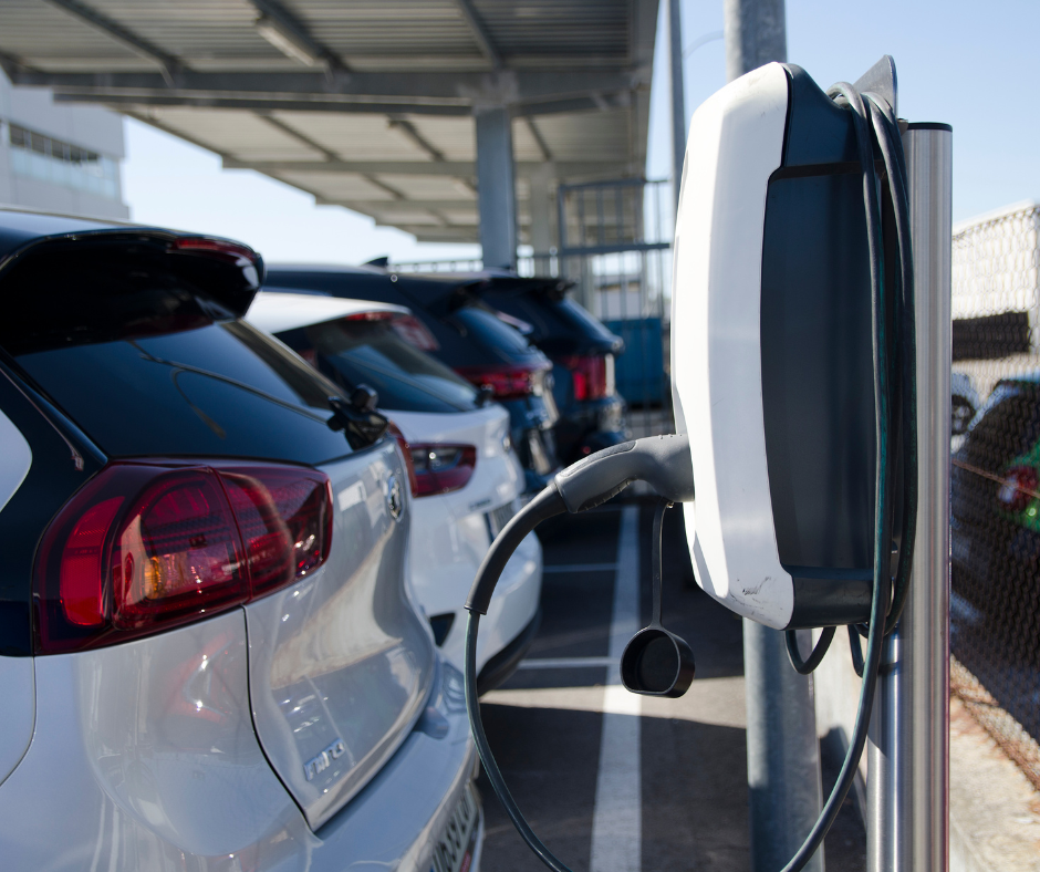 a charging electric car