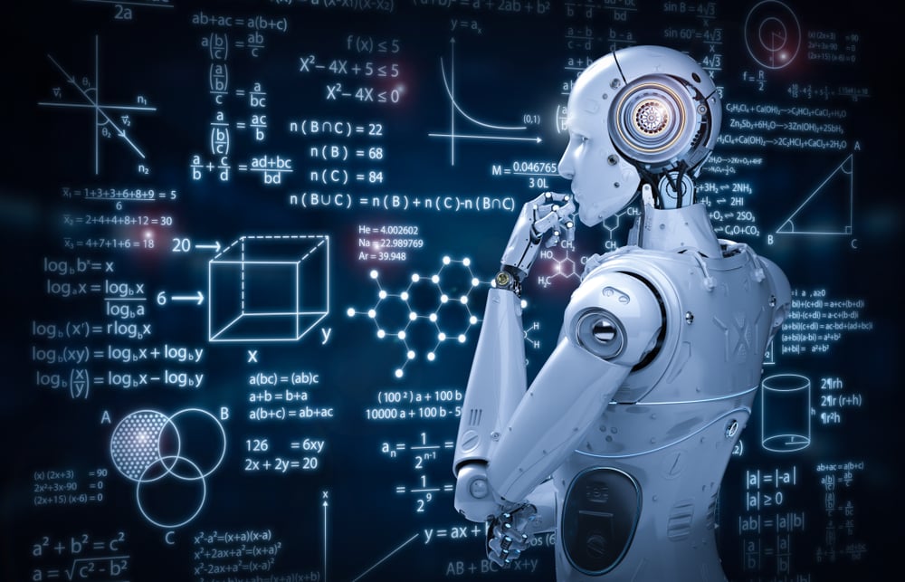 An AI robot undergoing machine learning algorithms.