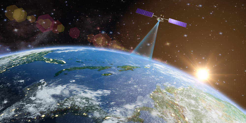 a satellite hovering over the earth