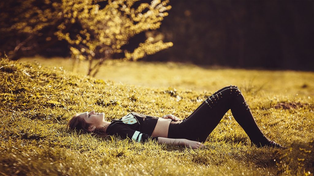 a female employee taking a break from work