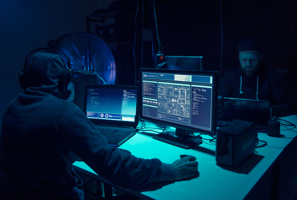 A hacker performing a stealthy cyber attack.
