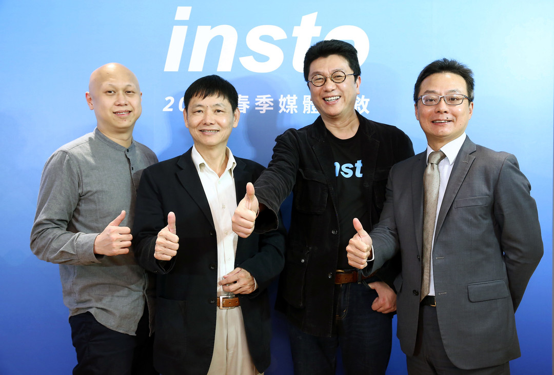 INSTO長官與貴賓合照(左二、一)交大天使投資俱樂部代表林弘全、陳俊秀(右二、一)INSTO執行長陳仁彬、中華開發金控資深副總經理。