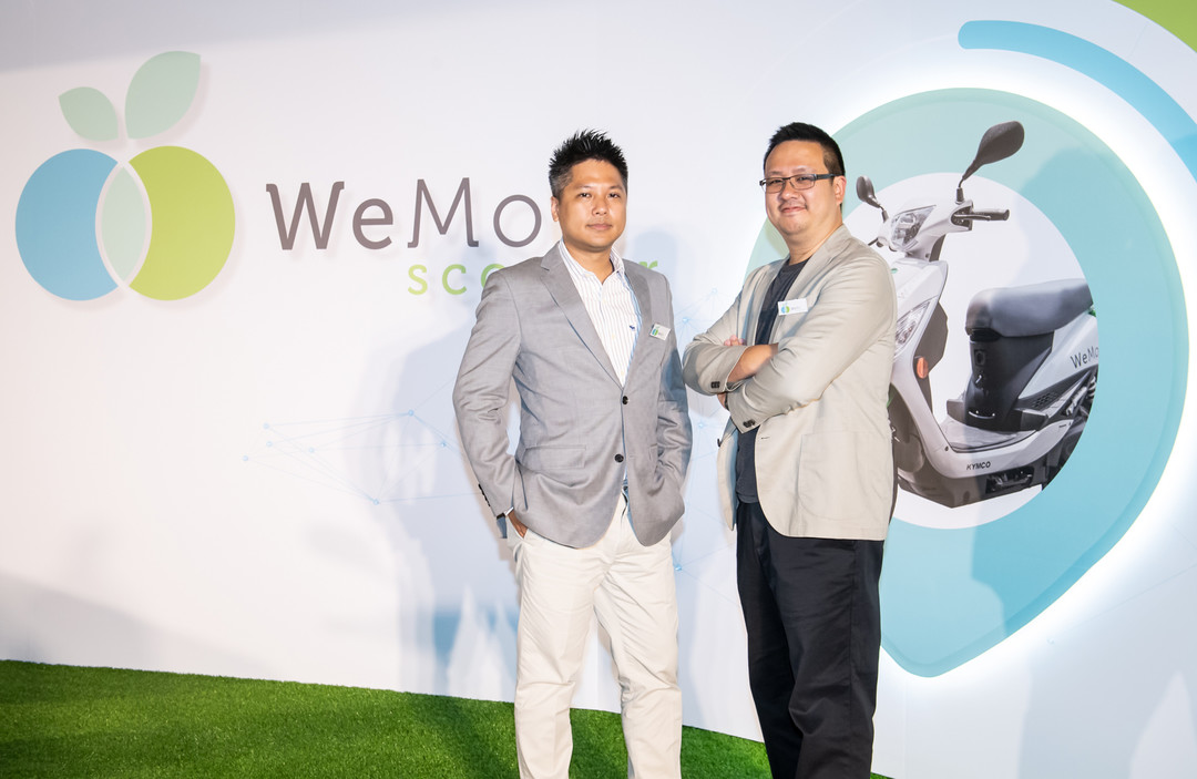 WeMo Scooter 締造「會員最多、車輛最多、科技應用觸角最廣」3 大騎績（左起：WeMo Scooter 執行長吳昕霈、WeMo Scooter技術長鄭捷）